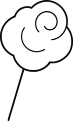 Pink Cotton Candy Swirl on Stick Fluffy Texture