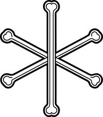 White Bone Cross Arrangement Cleanly Isolated