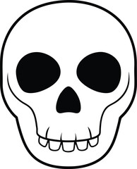 White Skull Mask with Hollow Eyes and Nose Centered