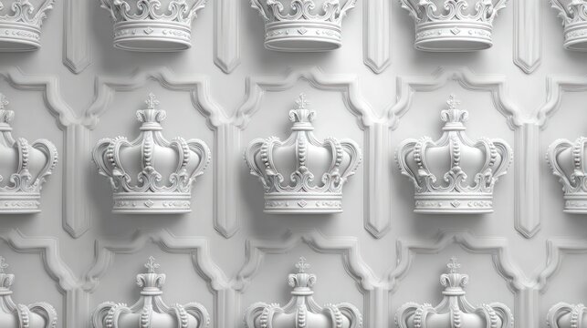 White crowns pattern background