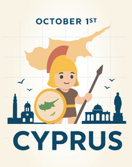 October 1st Cyprus National Day Banner or Cover Template