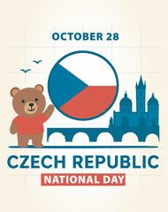October 28th The Czech Republic National Day Banner or Cover Template