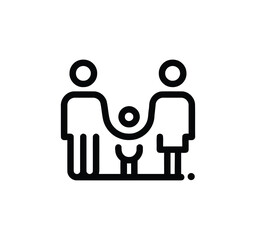 Icon Set for Parents and Families. Featured are vector illustrations of parents with children, family bonding, pregnancy, playing with children, reading together, spending time at home, family life, a