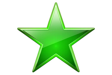 Obraz premium Shiny Green Star With Black Background glossy