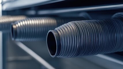 A close-up shot of a group of metal pipes