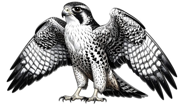 Detailed illustration of a peregrine falcon