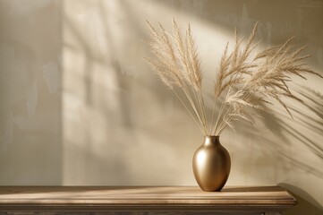 Vase filled with dried meadow grass
