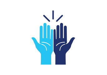 Vector art of high five icon for collaboration