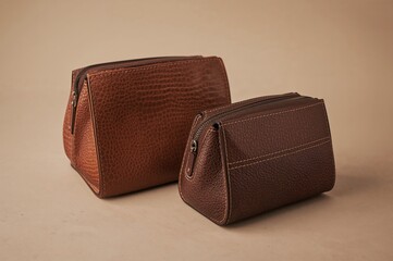 Naklejka premium Beautiful close-up shots showcasing the fine workmanship and detailed artistry of handmade leather bags.