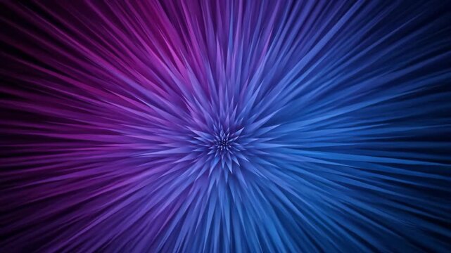 Abstract burst with blue and pink rays emanating from a center point.