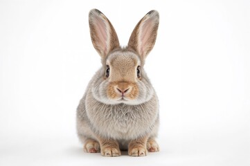 Fototapeta premium Young rabbit isolated on a plain white backdrop