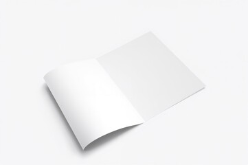 Illustration of a pristine white curved paper sheet on a plain background for branding and advertising design mockups