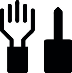 Abstract Black and White Electrical Symbols Representing Plugs and Connections in a Minimalist Design Language