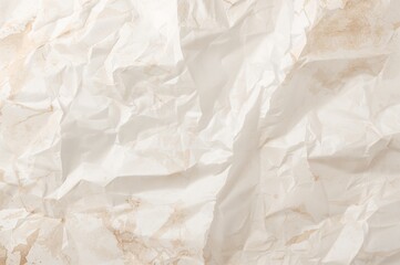 Obraz premium Wrinkled transparent cellophane sheet with empty space and beige-white hues