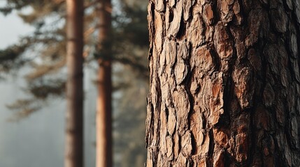 Fototapeta premium Pine tree bark in autumn forest