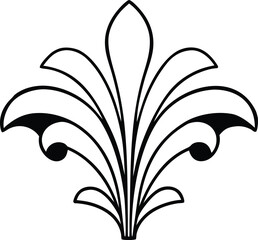 Black Decorative Floral Ornament Vector