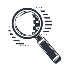 Magnifying Glass Icon Set, Search Tool Symbol on White Background, Simple Style