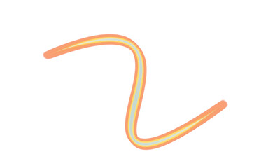 Minimalist Orange and Yellow Curved Line Abstract Element on Clean White Background, Modern Graphic Design