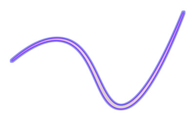 Futuristic Purple and Light Blue Abstract Wavy Stroke on Plain White Background, Modern Digital Art Element