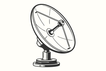 Modern Satellite Dish on White Background, Space and Technology