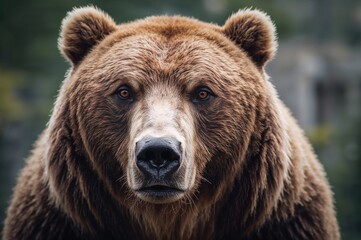 Fototapeta premium Detailed close-up view of a bear's face