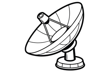 Satellite Dish Isolated on White Background, Communication Antenna