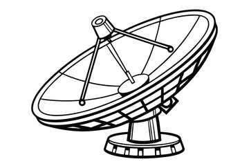 Satellite Dish vector, Communication Equipment with White Background