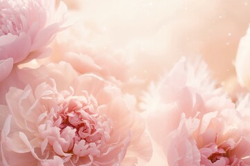 Delicate pastel peony flower backdrop with a gentle romantic theme