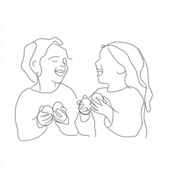Siblings laughing and holding eggs during Easter celebration  