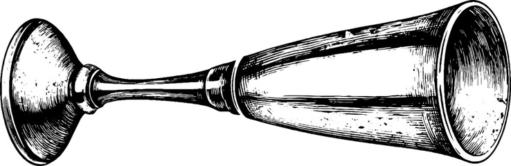 Obraz premium Vintage engraved champagne flute illustration for retro design