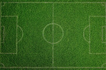 Soccer field outlined with white lines