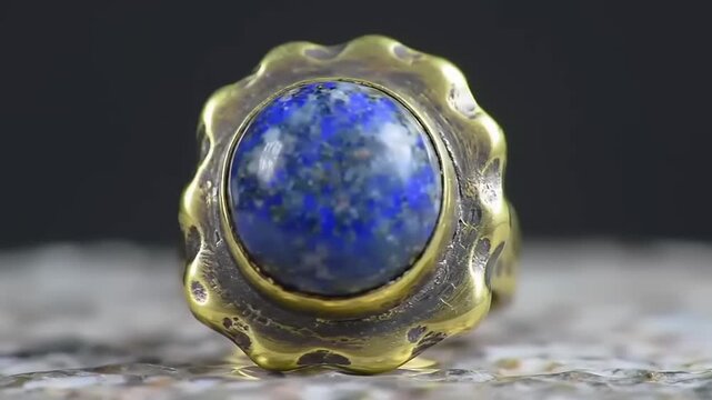 Vintage Lapis Lazuli Ring in Gold Setting.