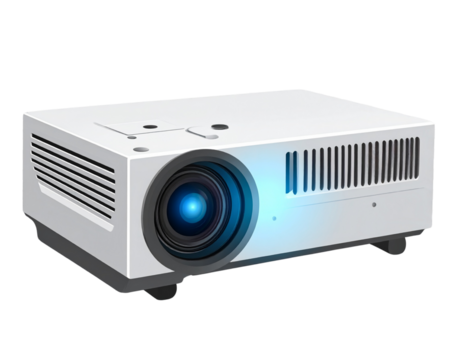 Flat Vector Illustration of Portable Projector, Transparent Background