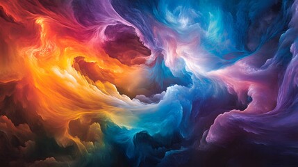 Vibrant Swirling Colors of an Abstract Nebula Cloudscape.