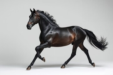 Obraz premium Dark stallion against a dark background