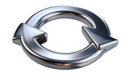 3d-chrome-arrow-forming-a-compact-clockwise-loop-