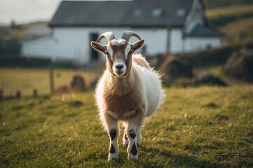 Fototapeta premium Billy Goat located in a rural setting