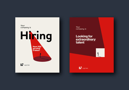 Hiring Banner Templates with Spotlight and Creative Typography