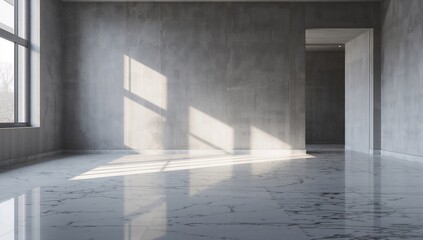 Obraz premium Grey toned vacant living space with lighting