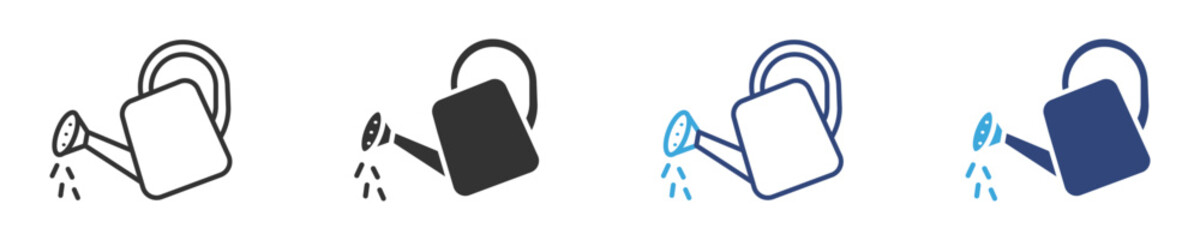 Watering can icon set, vector illustration