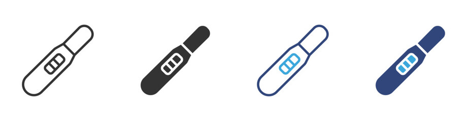 pregnancy text kit icon set, indicating a positive result related to fertility, conception, and health.,  vector illustration