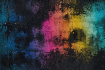 Fototapeta premium Colorful abstract background with a messy art style. Imaginary paint splash. Dry watercolor texture. Bright tie-dye gradient. Multicolor graffiti brush strokes. Tie-dye pattern design.