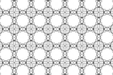 Naklejka premium Intricate Circular Geometric Pattern in Monochrome – Seamless Design for Wallpaper, Textiles, and Decorative Art