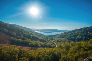 Fototapeta premium Gorgeous valley bathed in intense sunlight