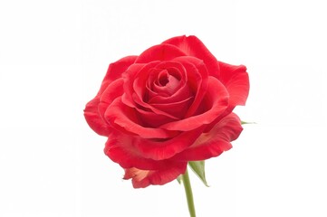 Fototapeta premium Gorgeous bloom of a rose against a plain white backdrop