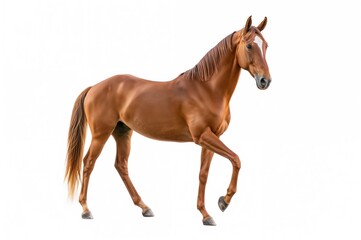 Isolated equine on a white backdrop