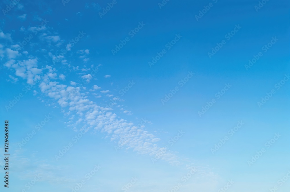 Canvas Prints panoramic view of a stunning azure sky dotted with small clouds