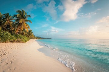Tropical ocean and sandy shore. idea for relaxation