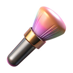 Glossy Plastic 3D Makeup Brush &ndash; Cartoon Cosmetic Icon, Transparent PNG