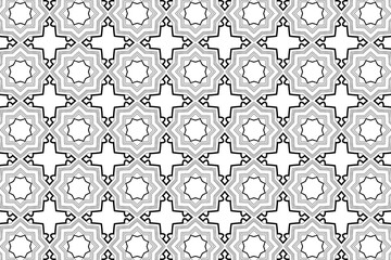 Black and white floral seamless vector pattern with vintage ornamental birds, perfect for textile fabric, wallpaper, or retro art design